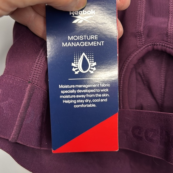 Reebok Sports Bra‎ Purple Medium Support in Size L  NWT - Picture 10 of 13